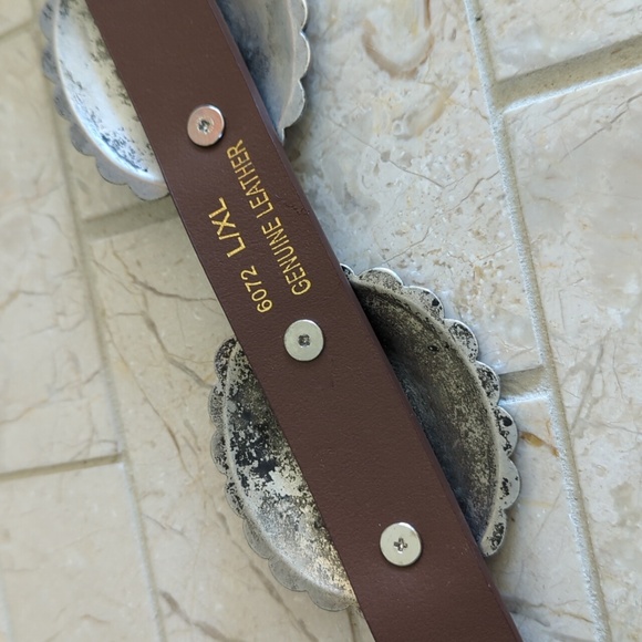 Leather Turquoise Concha Belt NWOT - Picture 6 of 8